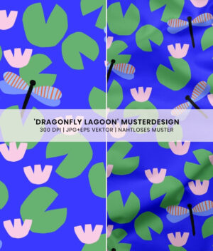 Nahtloses Muster Dragonfly Lagoon