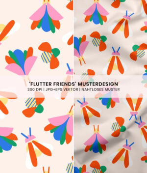 Nahtloses Muster Flutter Friends