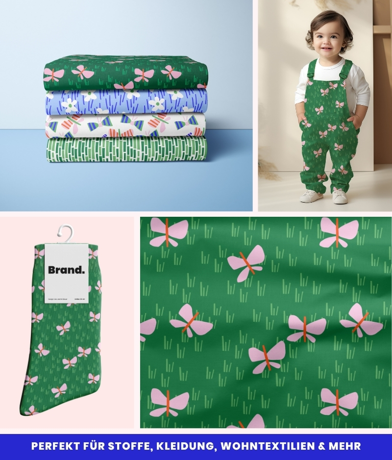 Nahtloses Muster Meadow Flutter – Bild 3