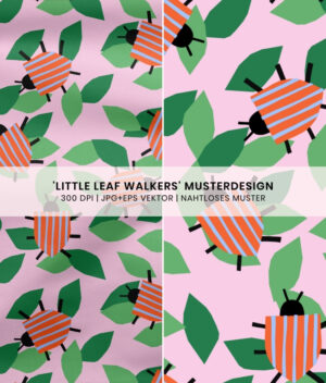 Nahtloses Muster Little Leaf Walkers