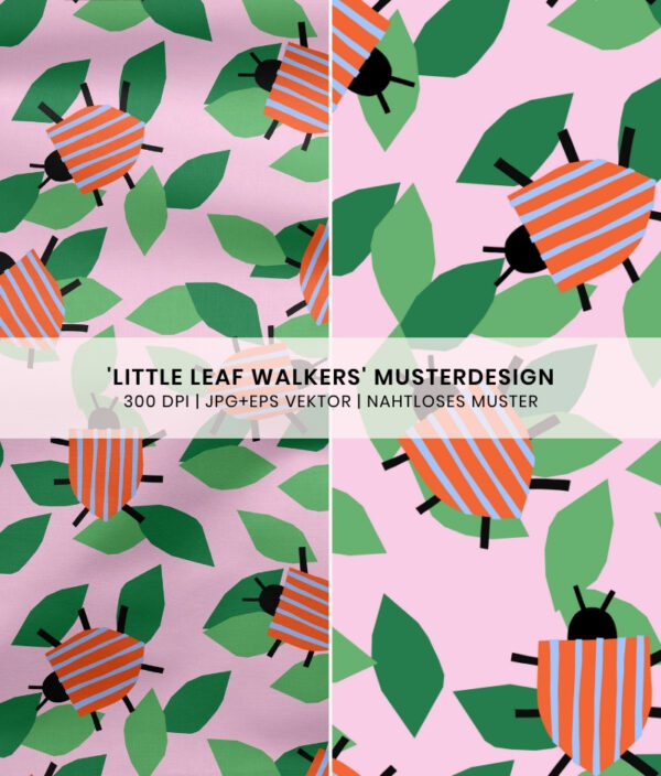 Nahtloses Muster Little Leaf Walkers