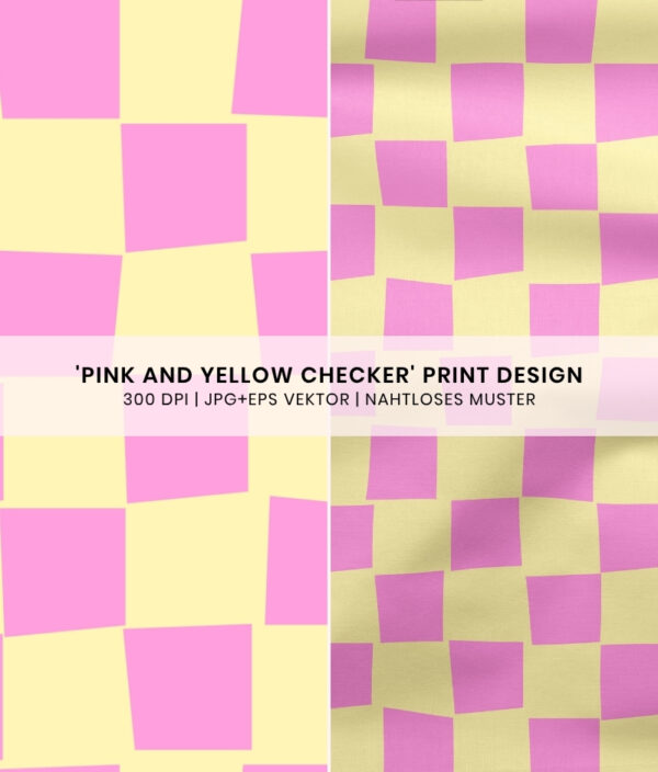 Nahtloses Muster Pink+Yellow Checker