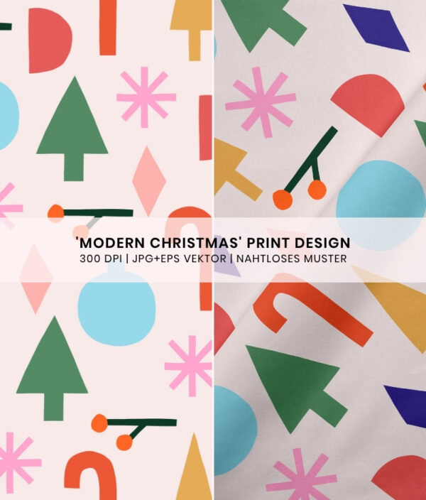 Nahtloses Muster Modern Christmas rosa