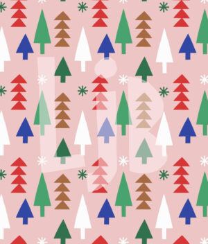 Nahtloses Muster Colorful Christmas Trees rosa – Bild 4