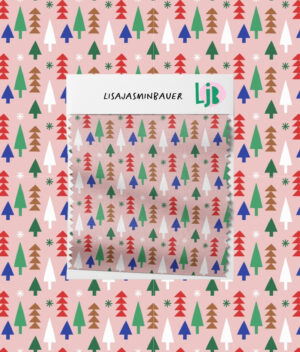 Nahtloses Muster Colorful Christmas Trees rosa – Bild 2