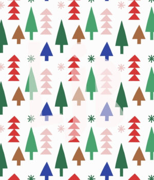Nahtloses Muster Colorful Christmas Trees weiss – Bild 3