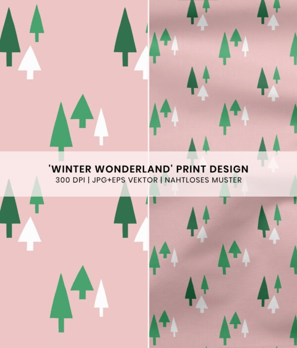 Nahtloses Muster Winter Wonderland rosa