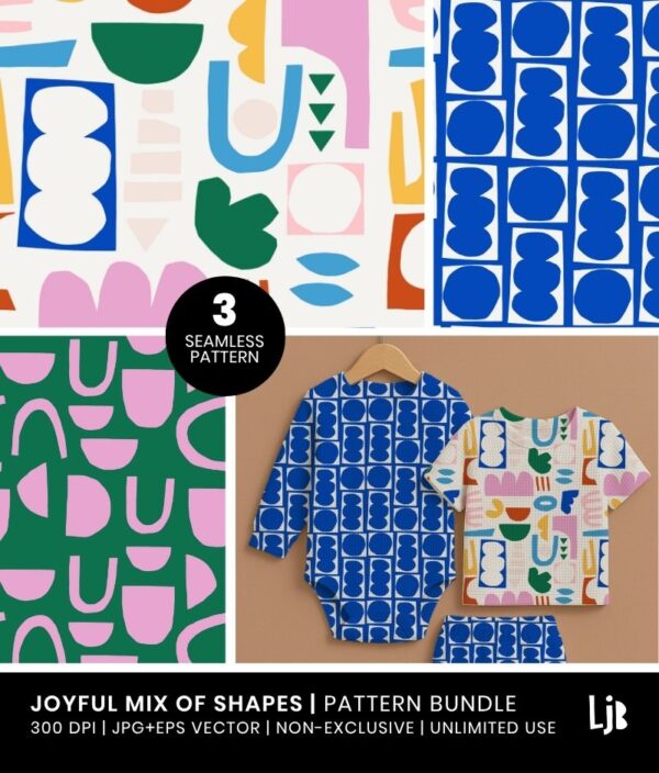 Joyful mix of shapes Muster Bundle