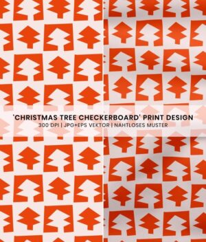 Nahtloses Muster Christmas Tree Checkerboard