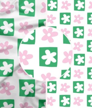 Nahtloses Muster Flower Checker – Bild 2