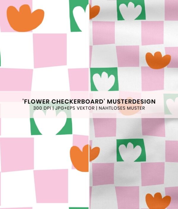 Nahtloses Muster Flower Checkerboard