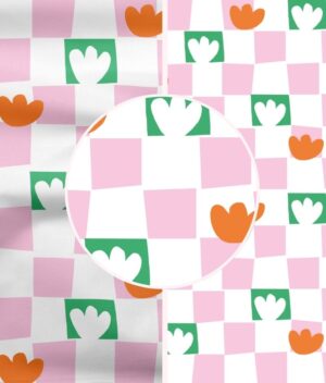 Nahtloses Muster Flower Checkerboard – Bild 2